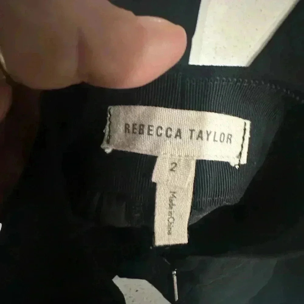 Rebecca Taylor Wide Leg Crop Crepe Black Pant Size 2 EUC - Picture 4 of 8